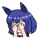 A picture of the character Aoi in a facepalm mood.}