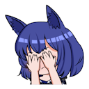 A picture of the character Aoi in a facepalm mood.}